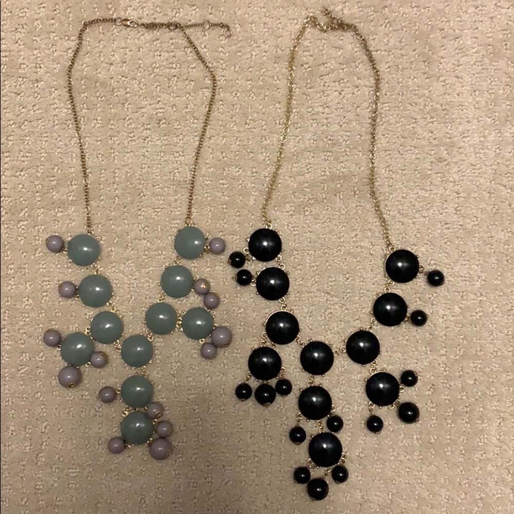 Statement necklaces one black and one gray